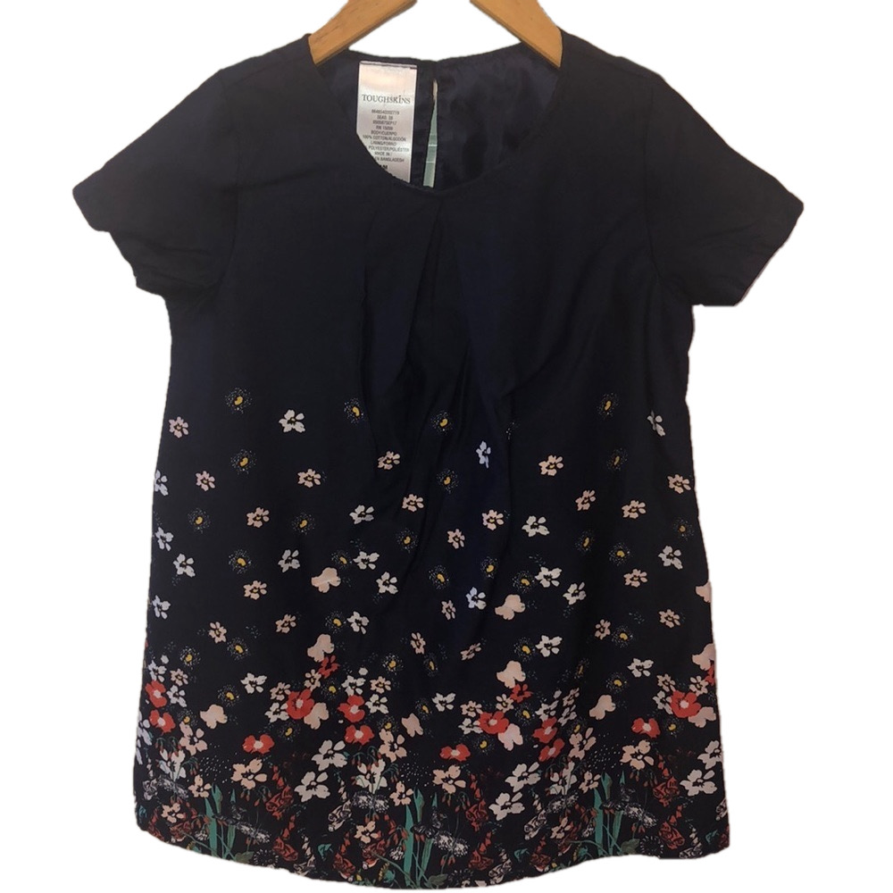 Toughskins blue flower dress short sleeve GUC size M
